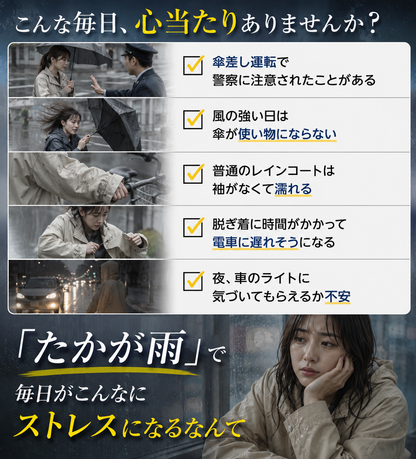 【1位】レインアーマー リュック対応レインコート バイザー付 耐水10000mm