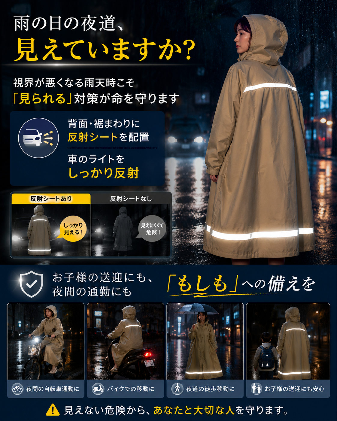 【1位】レインアーマー リュック対応レインコート バイザー付 耐水10000mm